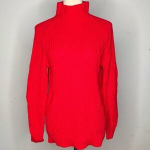 Style And Company Heavy Cable Knit Mock Red Sweater Size M